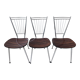 Lot de 3 chaises en formica et chrome années 70