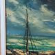 Tableau huile sur toile voilier signé vintage