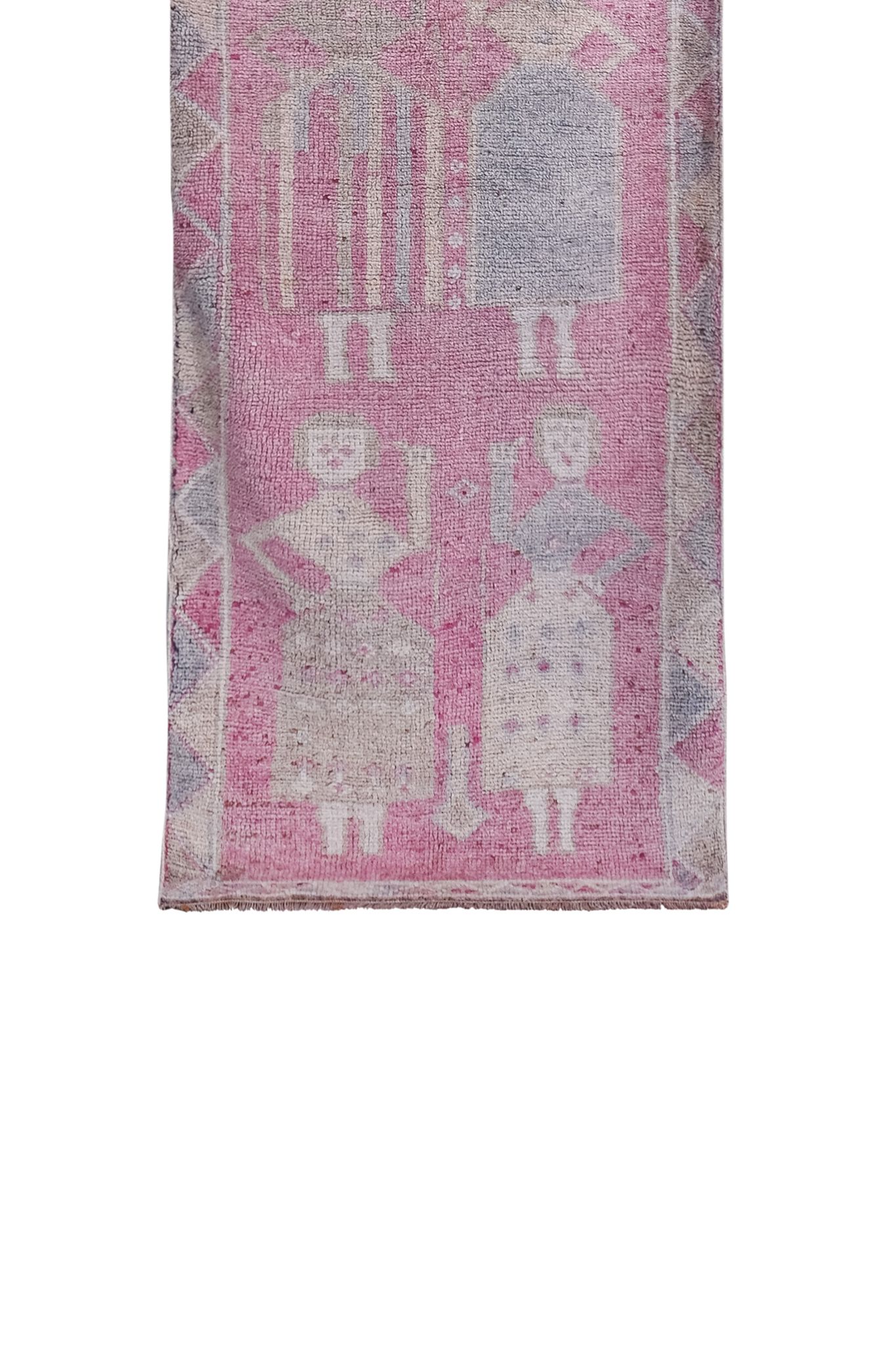 Vintage Turkish rug from Oushak, hand-woven 98x310 cm
