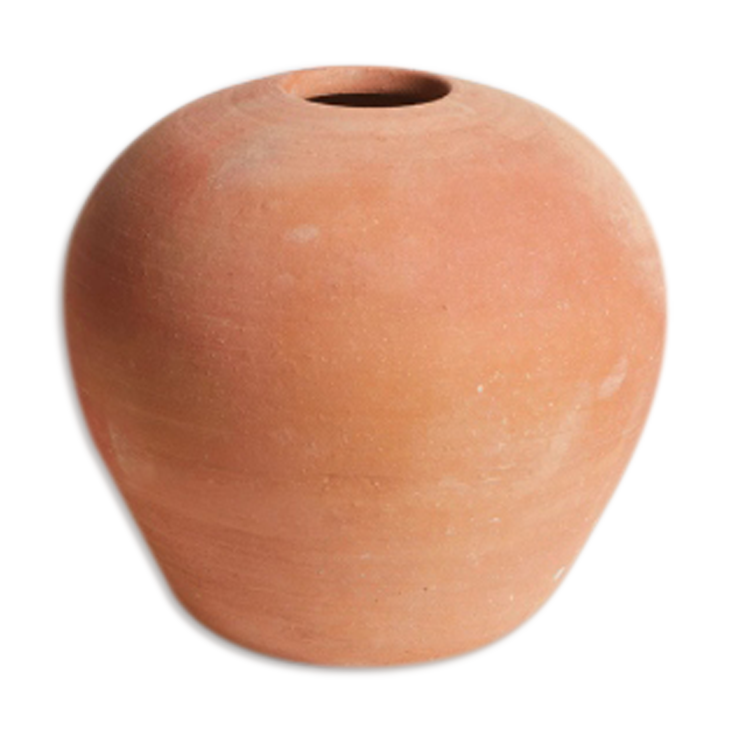 Round terracotta vase