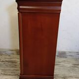 Pair of Louis Philippe style bedside tables in cherry wood.