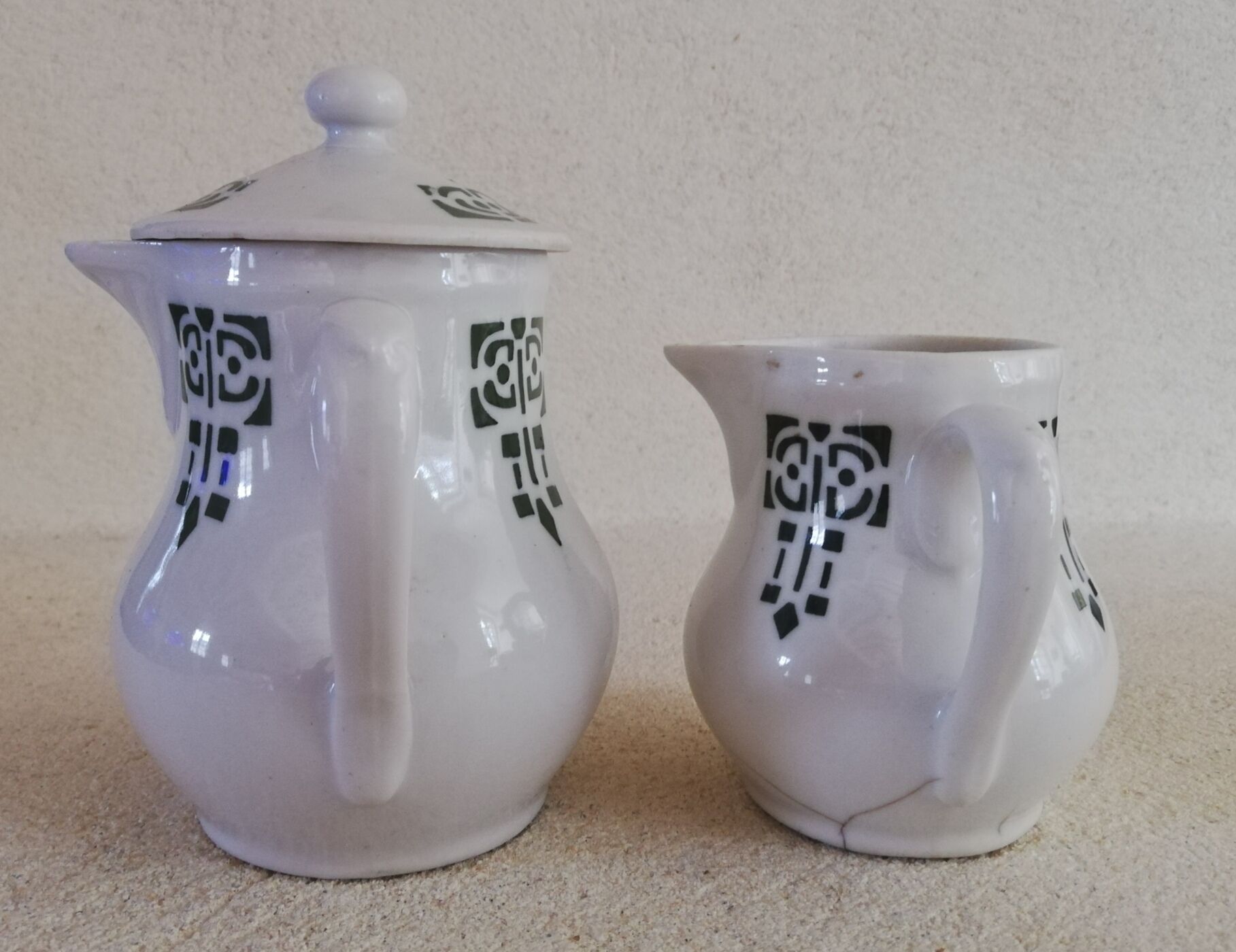 Art Nouveau milk jug and creamer