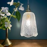 Vintage art deco frosted glass tulip pendant light