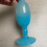 Blue opaline glass soliflore vase