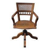 Victorian oak swivel armchair