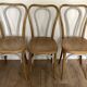 Set of 3 FISCHEL stamped bentwood bistro chairs from 1920-40.