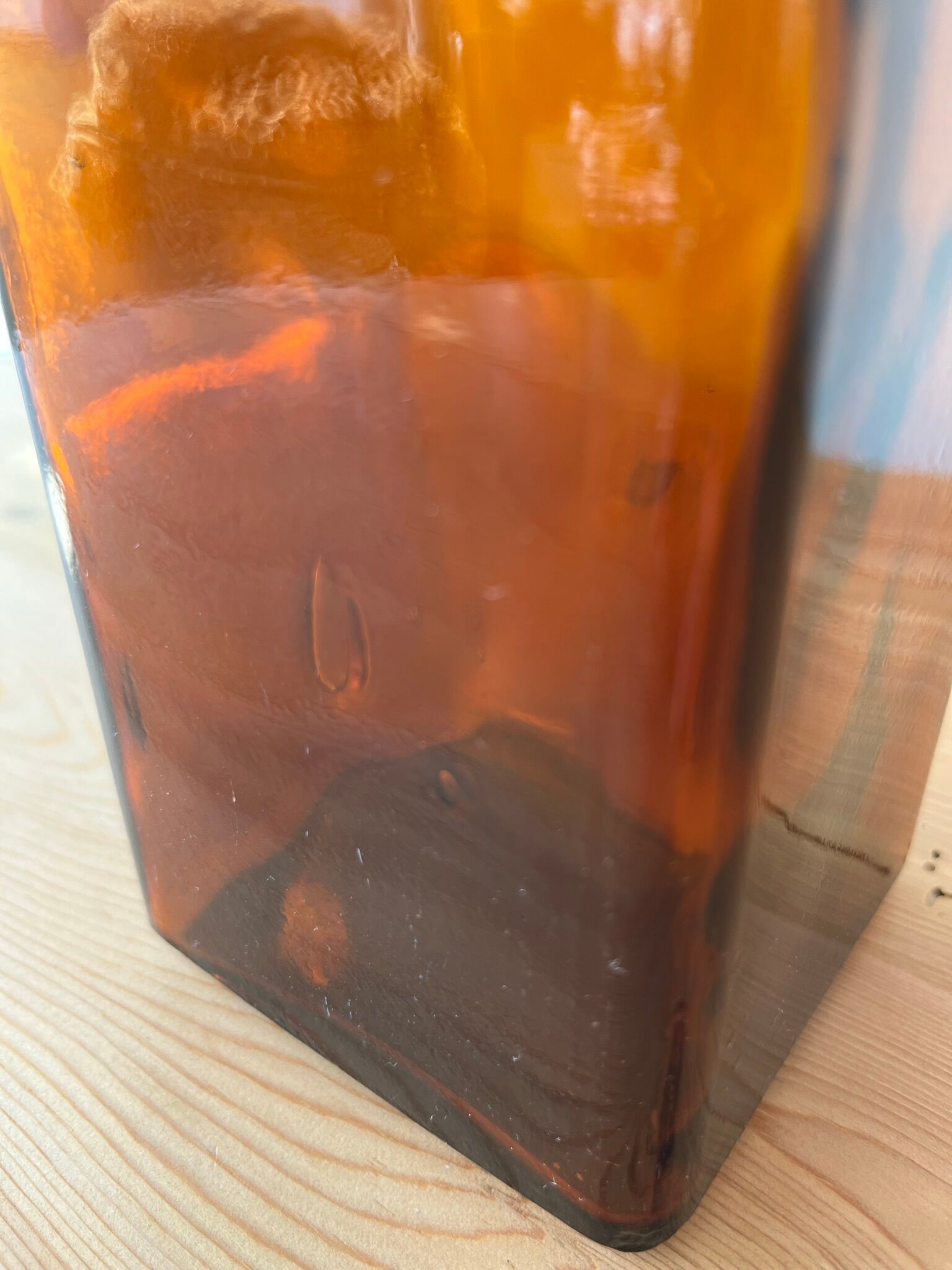 Amber Square Apothecary Bottle