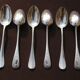 6 silver metal spoons Baguette Medallion