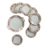 Antique Limoges porcelain dessert service, Lanternier & Cie, 10 plates