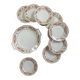 Antique Limoges porcelain dessert service, Lanternier & Cie, 10 plates