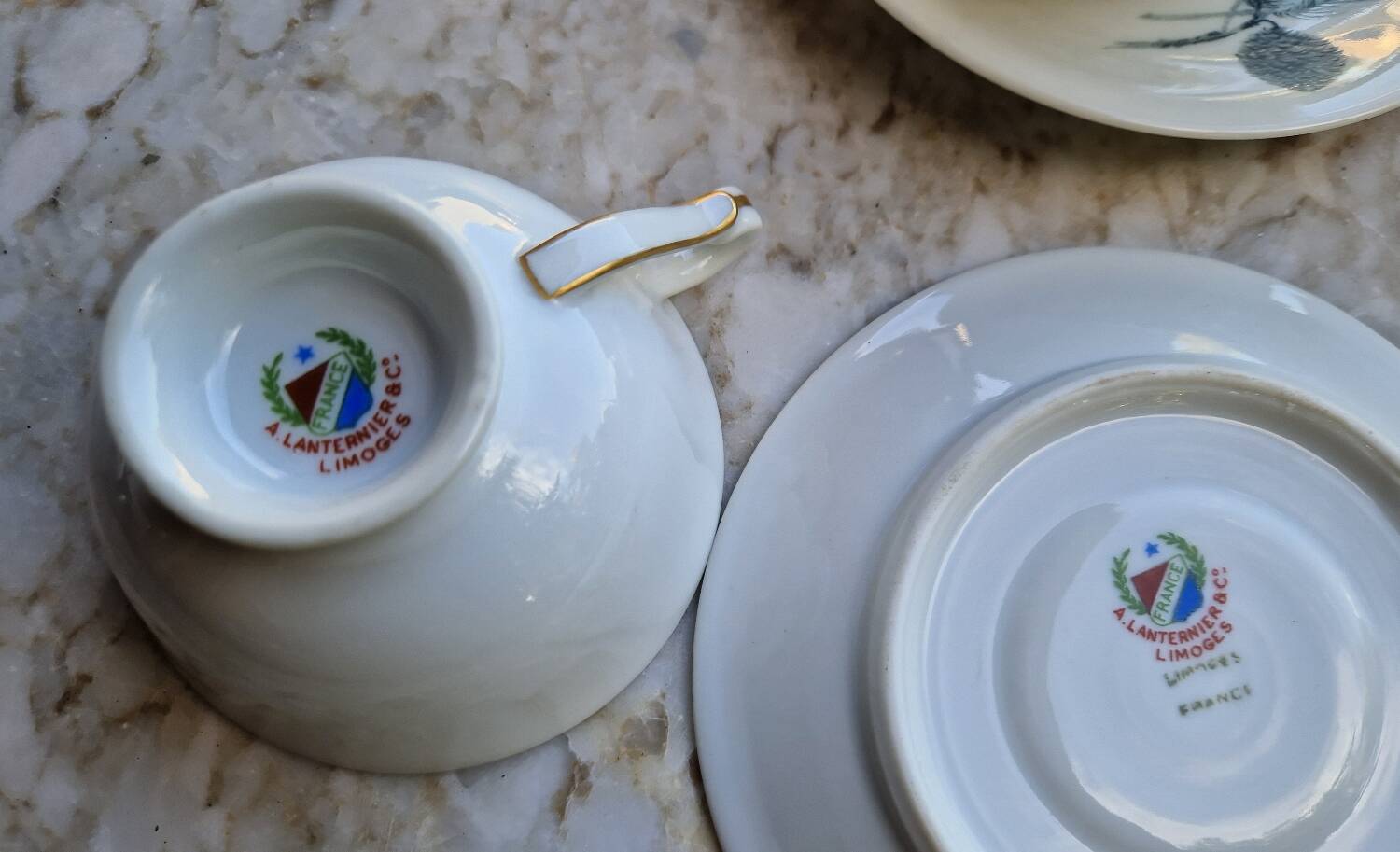 Coffee service for 9 people, Limoges porcelain, signed D'Arnac