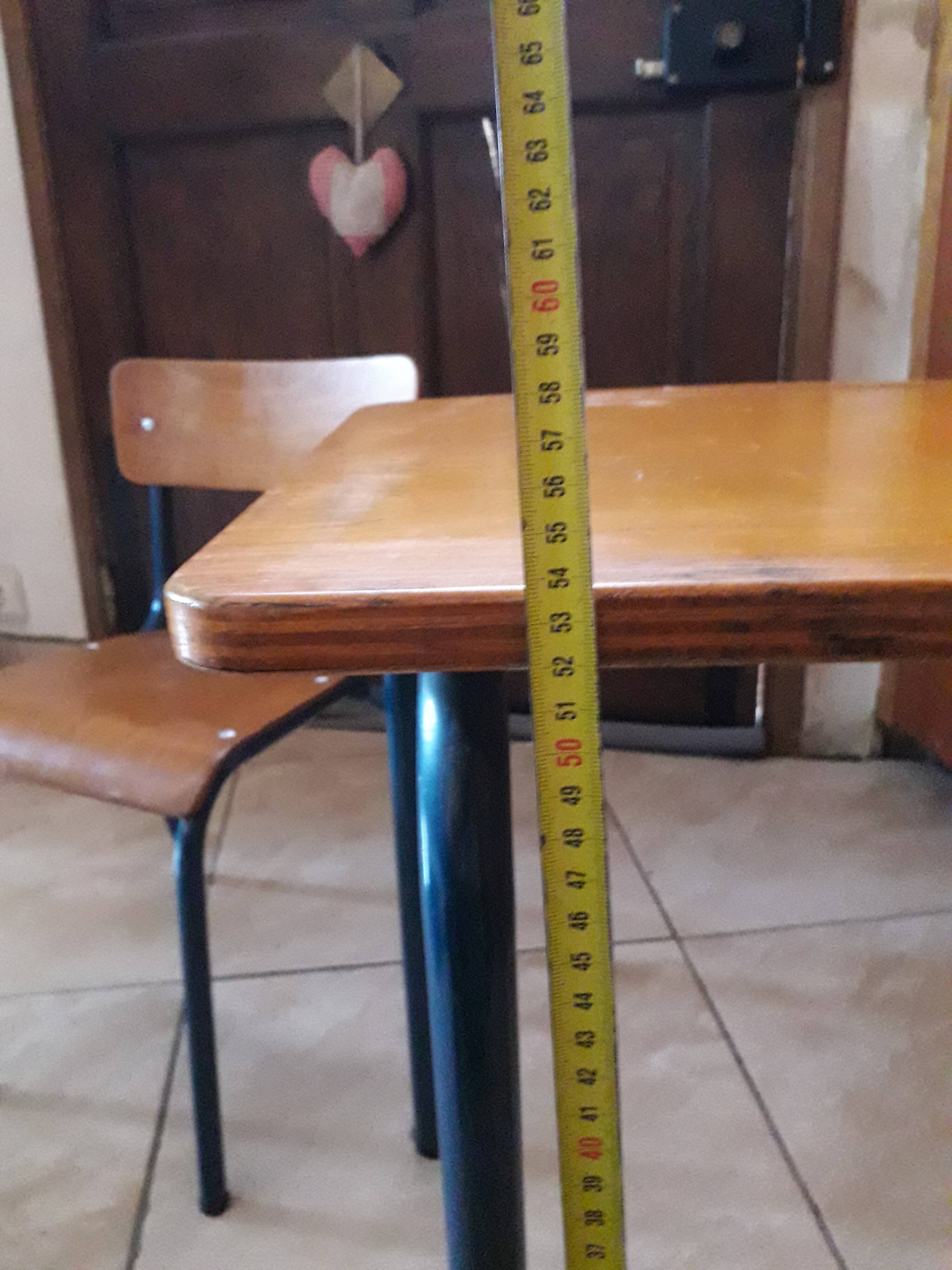 Desk desk desk table child school metal wood and vintage chair