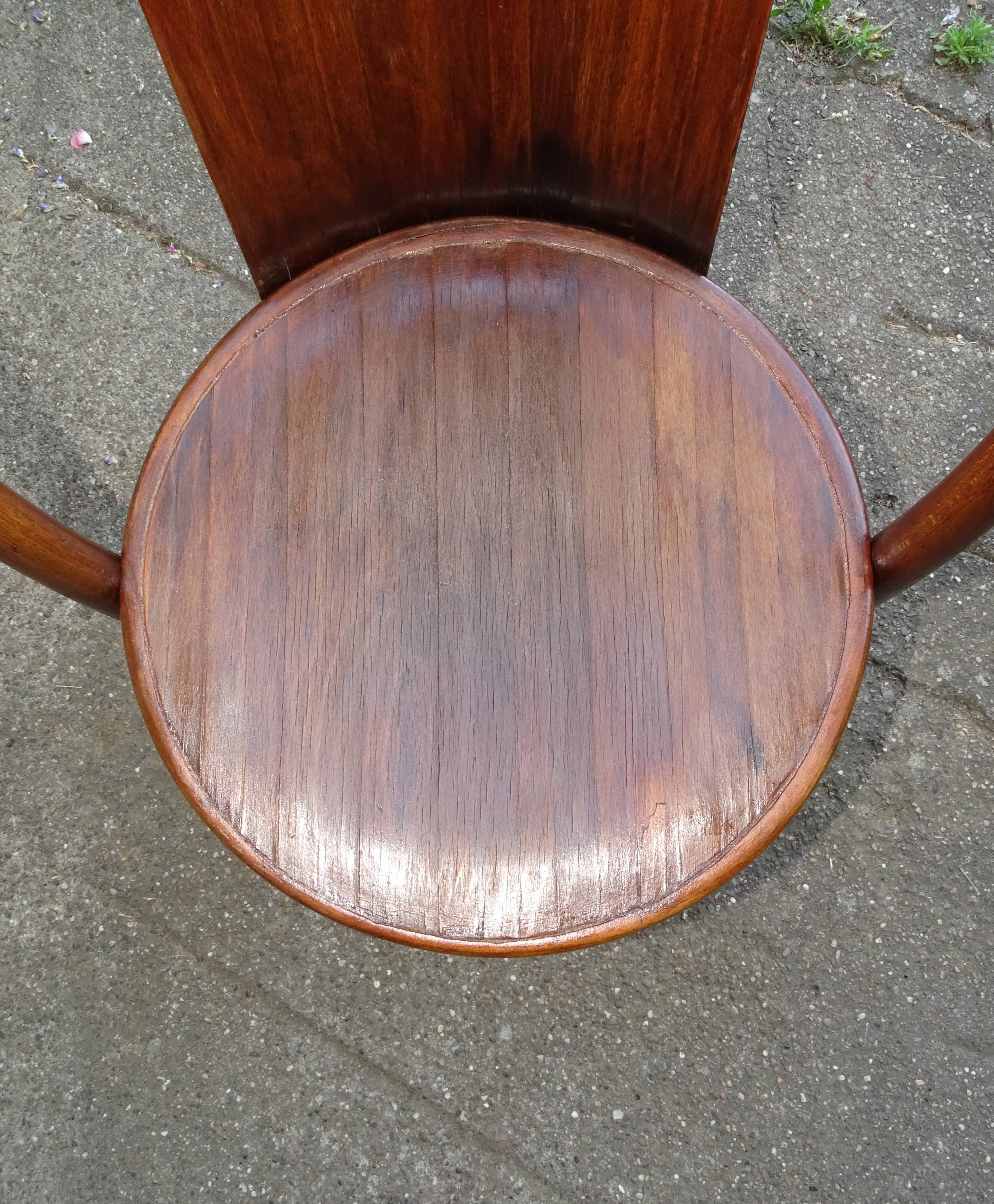 Armchair by Kohn N°143 around 1905 seat wood lamée