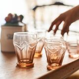 Set of 7 vintage pink glasses