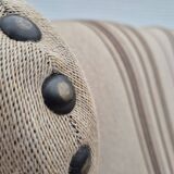 1970s, Danish 3-seater sofa, furniture wool fabric, oak wood, original.