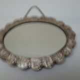 Silver oval boudoir mirror