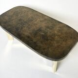 Brutalist Belgian dining table in resin and brass from around 1970.