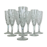 8 Chantilly model champagne flutes by Saint Louis, crystal