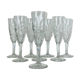 8 Chantilly model champagne flutes by Saint Louis, crystal