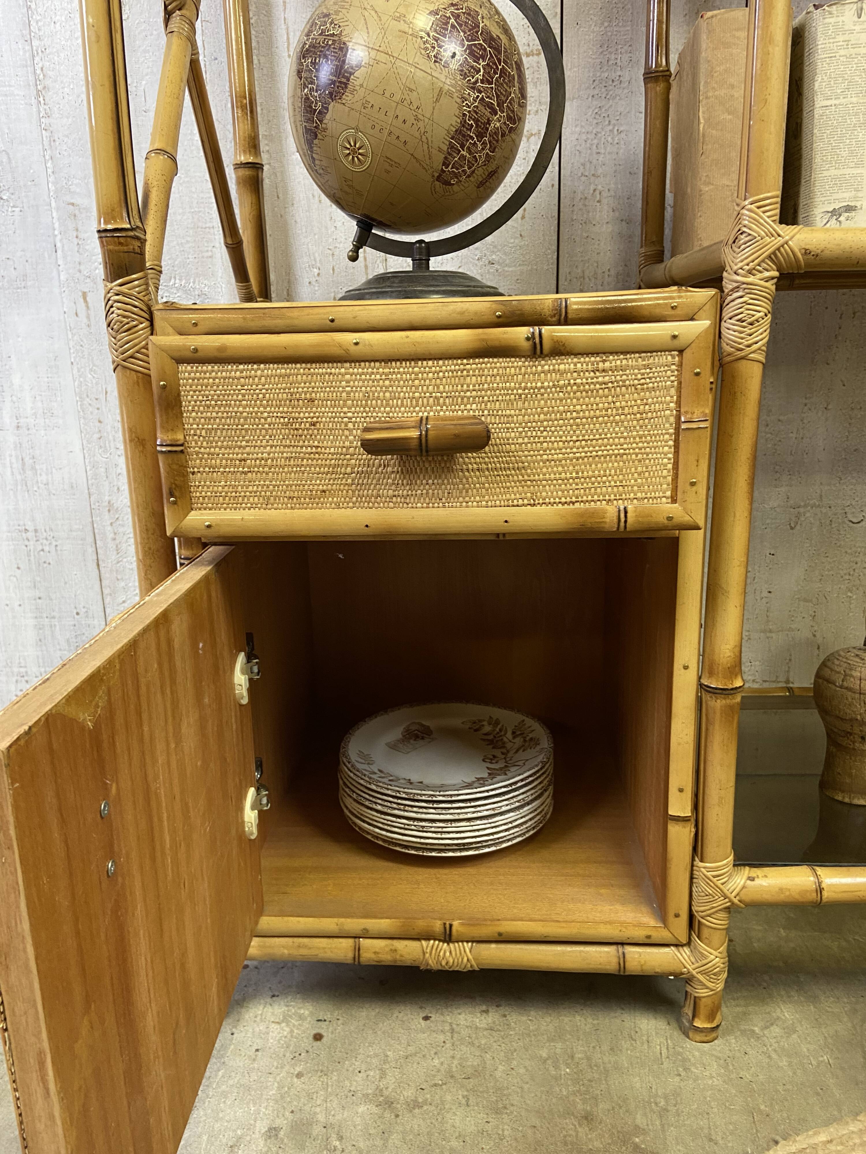 Vintage rattan shelf