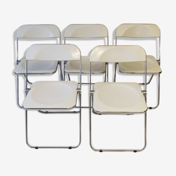 Set of 5 Plia chairs by Giancarlo Piretti for Castelli