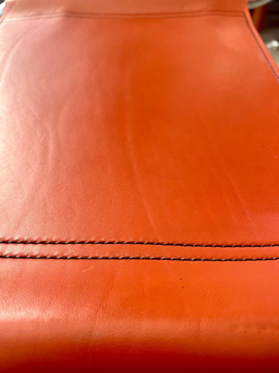Lot 6 tubular chairs S33 design Mart Stam vintage cognac leather from the 70s