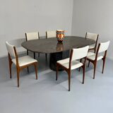 Vintage 80s Italian design marble dining table