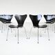 Arne Jacobsen 3107 'Butterfly' dining chairs Fritz  Hansen Denmark 1967