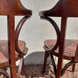 Pair of bistro armchairs signed Baumann 1930
