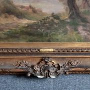 Old painting Late 19th century - R VERDUN (1873-1954) - Around the chin - 81*71.5 cms