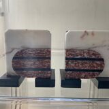 Pair of Art Deco marble bookends