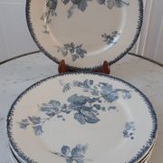 Set of 6 flat plates Terre de Fer U&C Sarreguemines model "Groseilles" late nineteenth