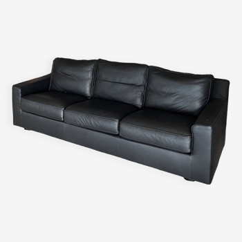 High-end black leather sofa Ligne Roset