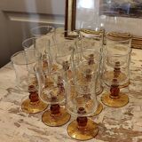 Luminarc: 12 amber-stemmed water glasses