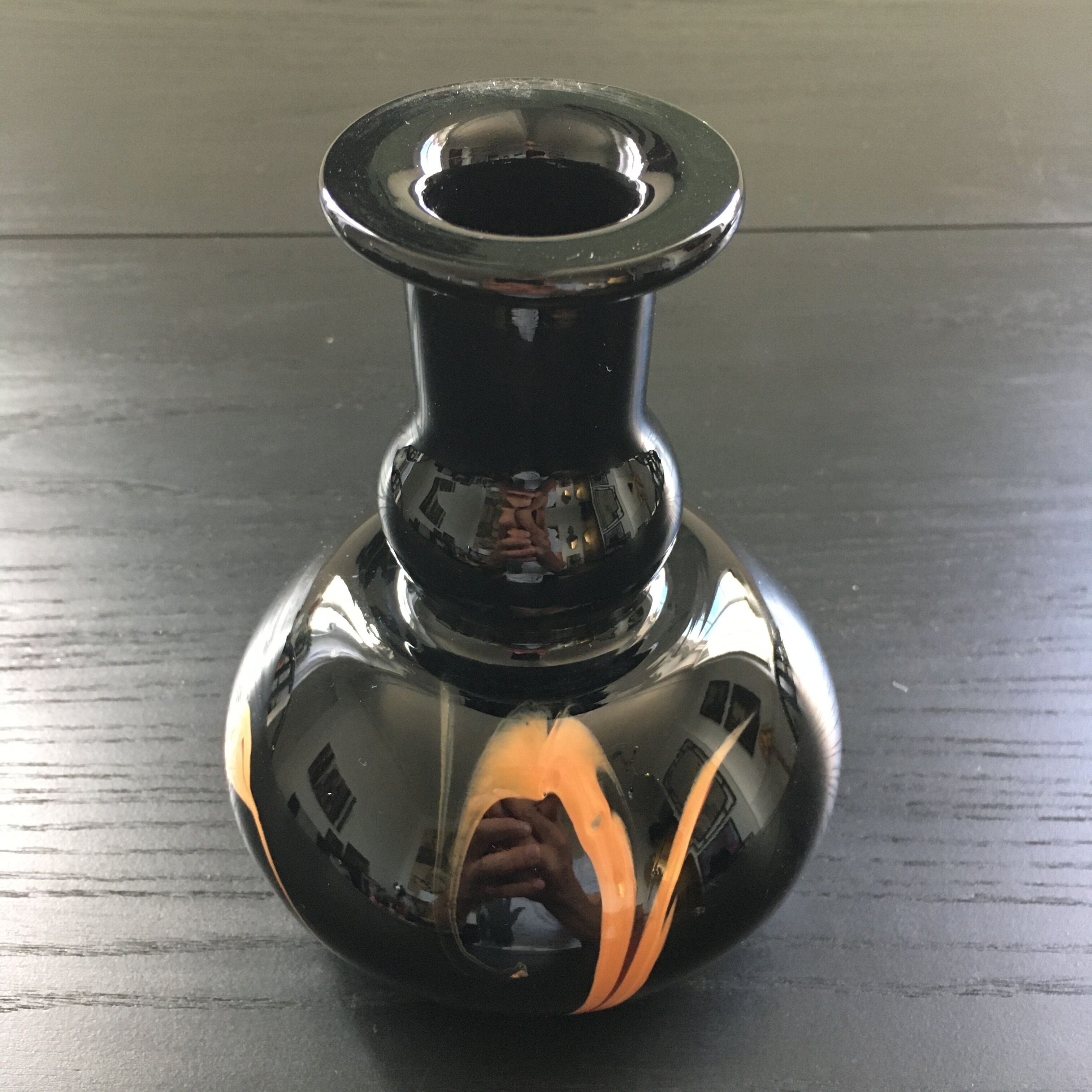 Black glass vase