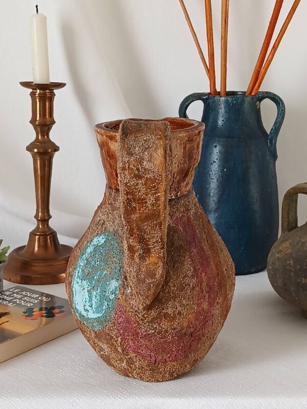 Vase pichet céramique, terracotta, vintage