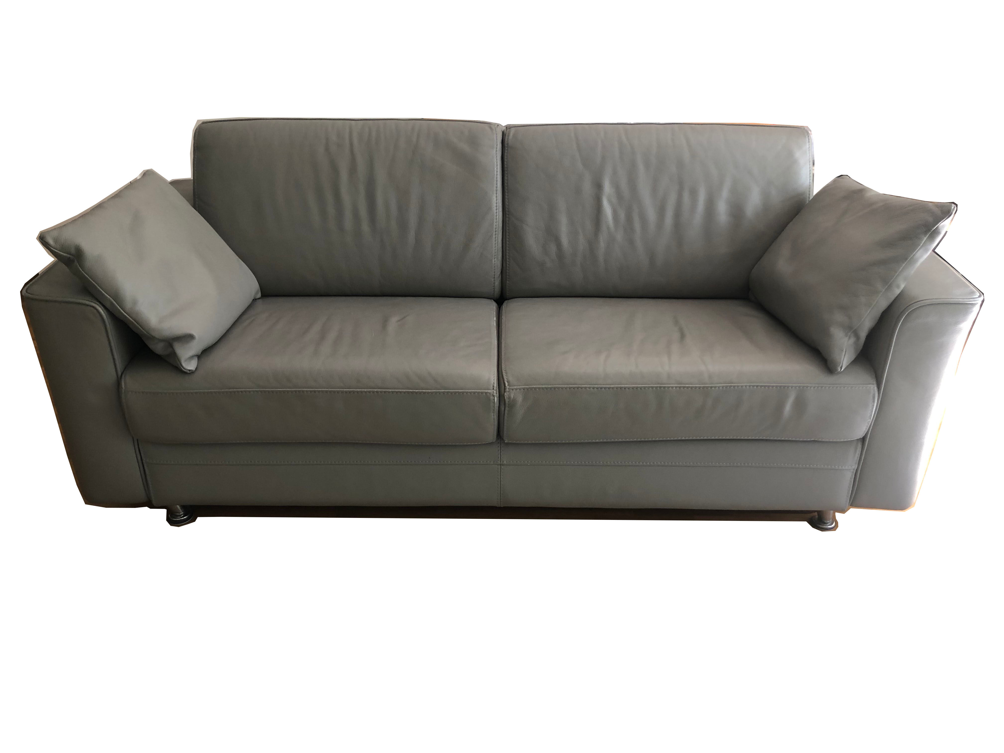Sofa bed in grey leather from Steiner