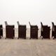 Tito Agnoli for Matteo Grassi leather dining table and six chairs