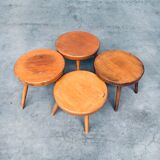 Mid-Century Low Side Table Set, Belgium, 1950s, Set of 4