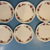 6 assiettes à dessert Gien champs