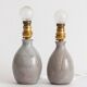 Set of two small glazed stoneware lamp bases – 1960s