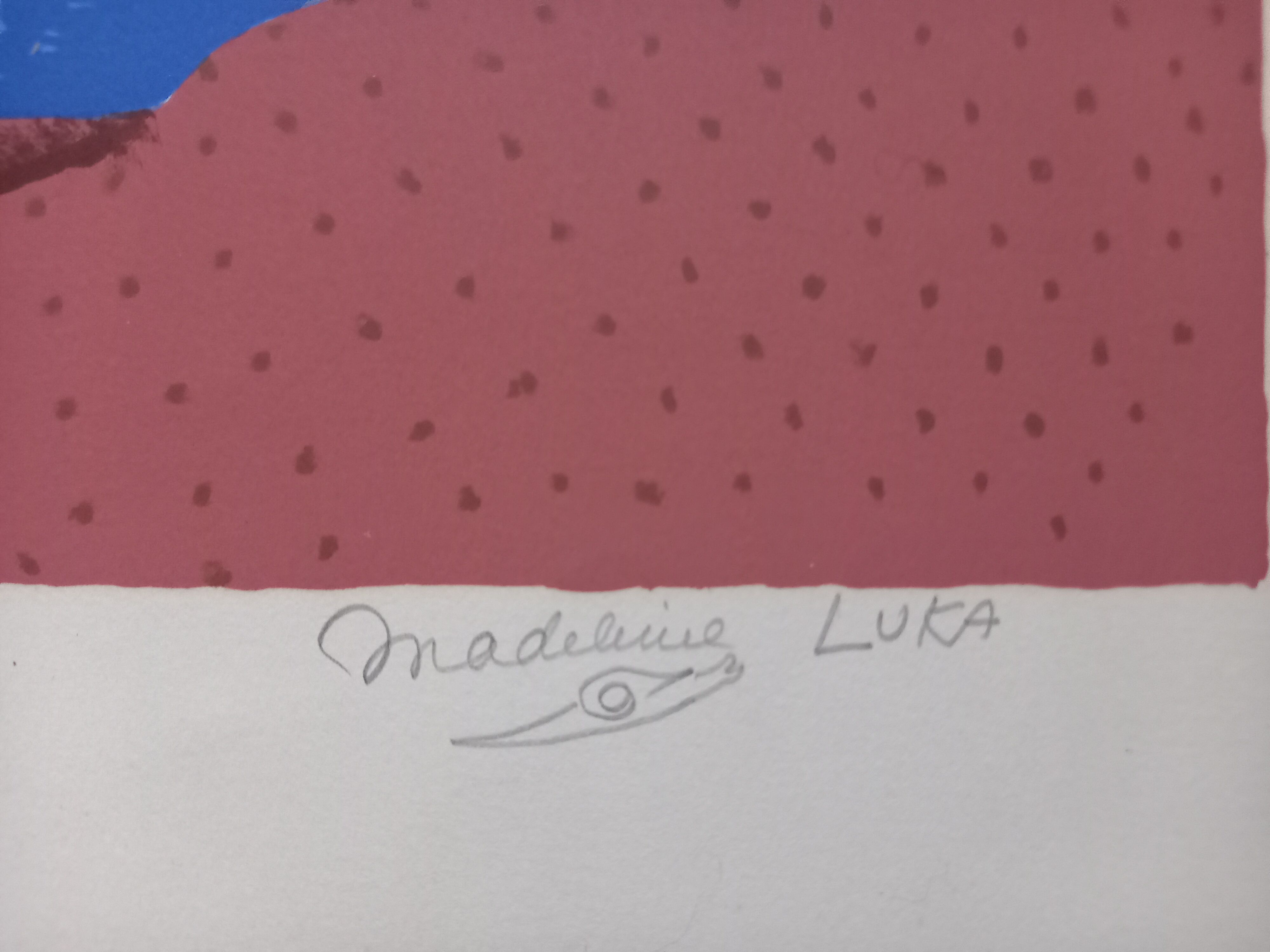 Original lithograph by Madeleine Luka (1894-1989), "Bouquet of flowers", 1965