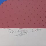 Original lithograph by Madeleine Luka (1894-1989), "Bouquet of flowers", 1965