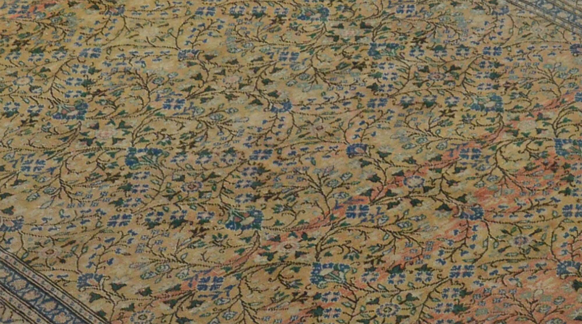 Tapis Oushak Vintage à Motifs Floraux – Laine 100 % – 290 × 191 cm