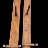 Two solid wood benches