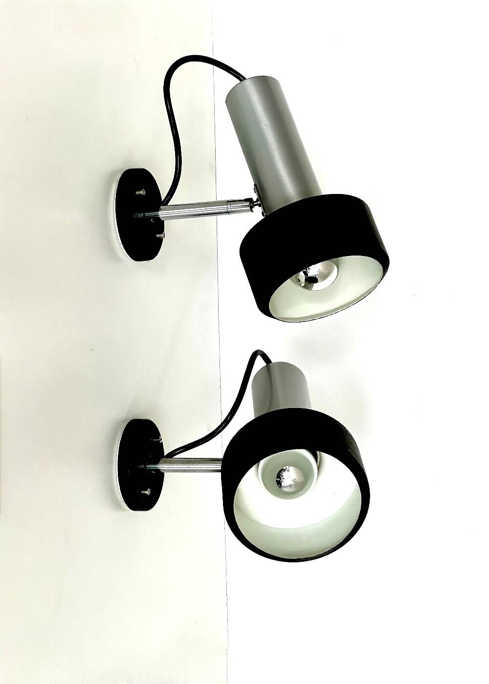 Pair of 50s Disderot Delmas spotlights in modernist style