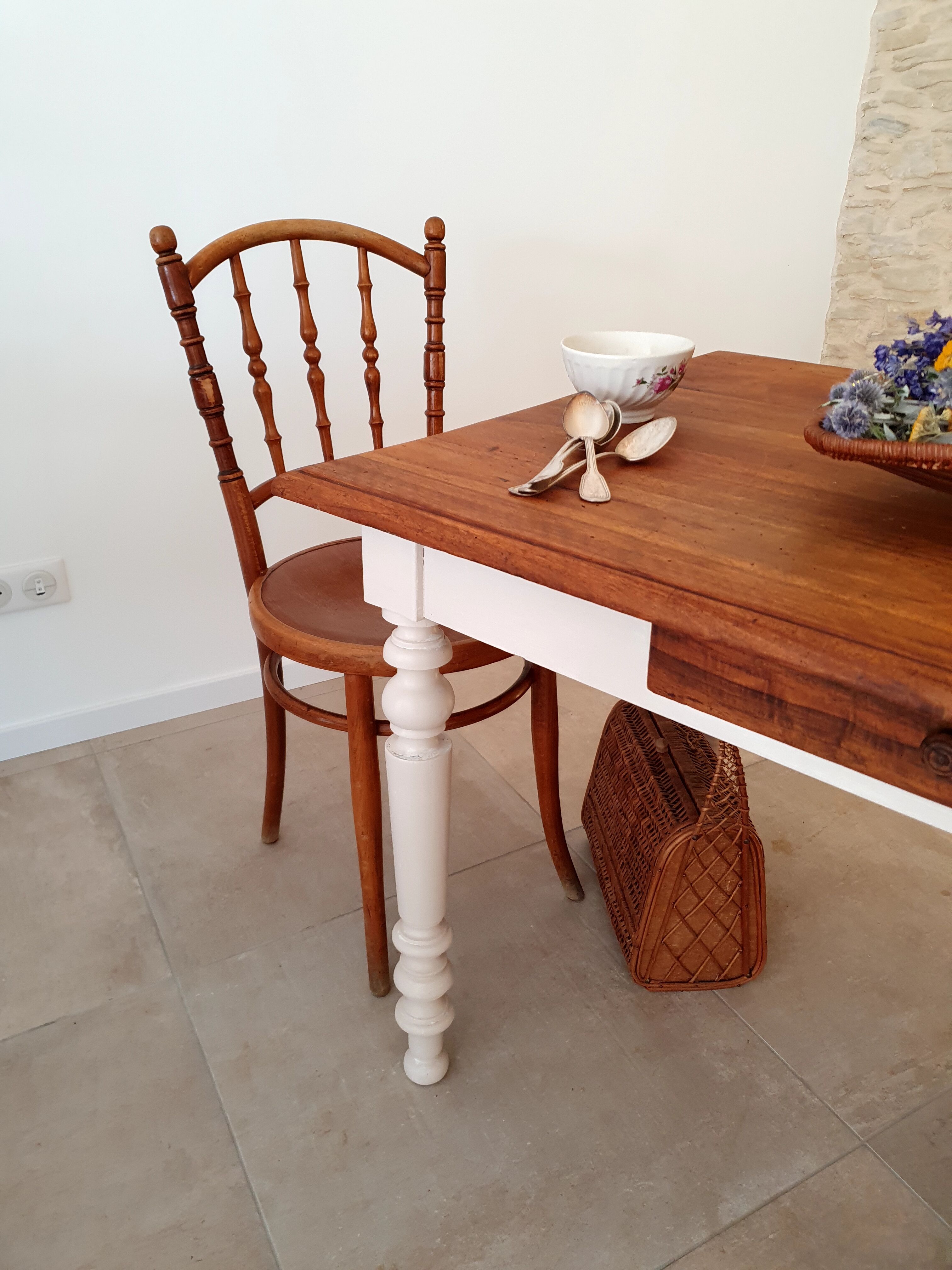 Farm table feet turned