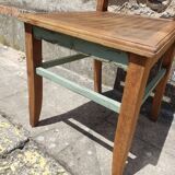 Table and chairs art deco wood and pastel