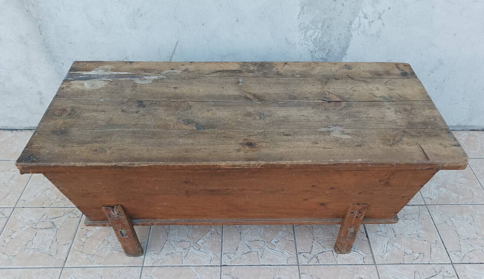 19th-century pine dough mixer