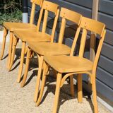 8 chaises baumann n°21 hêtre clair
